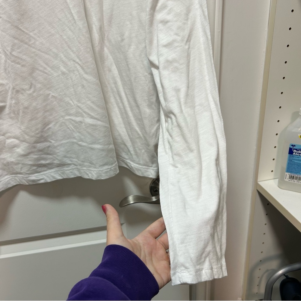 LOFT Women's Classic White Long Sleeve Top - Picture 8 of 9